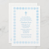 Blauw Stencil Bloem Lijst Kaart (Voorkant / Achterkant)