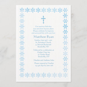 Blauw Stencil Bloem Lijst Kaart