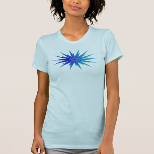 Blauw Ster Barst Jersey T-shirt met Korte Mouwen