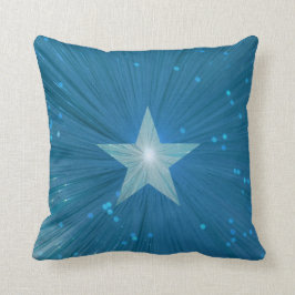 Blauw Ster gedrukte sierkussen vierkant