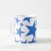 Blauw sterpatroon koffiemok (Voorkant links)