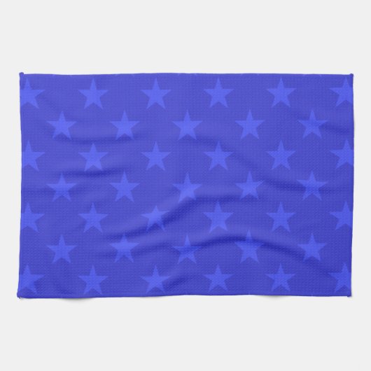 Blauw sterpatroon theedoek (Horizontaal)