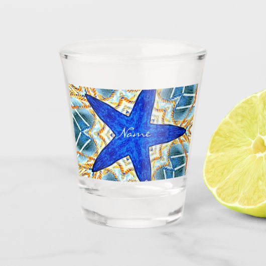 Blauw sterpatroon Thunder_Cove Shot Glas (Voorkant)