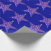 Blauw sterren cadeaupapier (Hoek)
