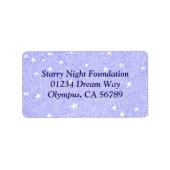 Blauw  Sterren Etsen Aangepast Adreslabel Etiket (Voorkant)