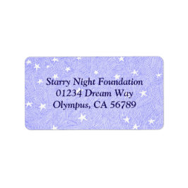Blauw  Sterren Etsen Aangepast Adreslabel Etiket