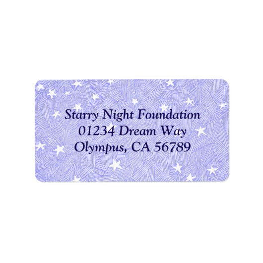Blauw  Sterren Etsen Aangepast Adreslabel Etiket (Voorkant)