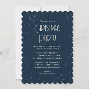 Blauw Sterren Kerstfeest Kaart
