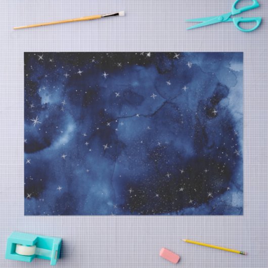 Blauw sterrenpapier tissuepapier (Craft)