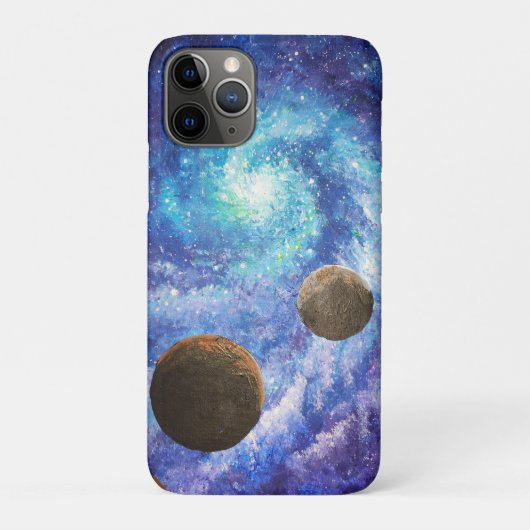 Blauw sterrenstelsel en planeten Case-Mate iPhone case (Achterkant)