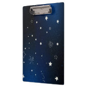 Blauw sterrenstelsel met sterren klembord (Links)