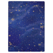 Blauw sterrenstelsel met sterren klembord (Achterkant)