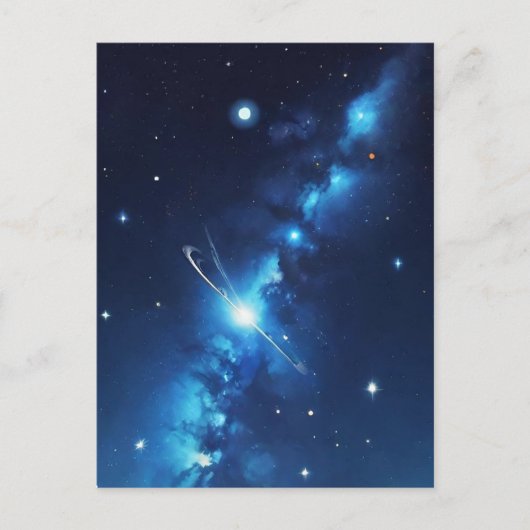 Blauw sterrenstelsel van sterren briefkaart (Voorkant)