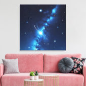Blauw sterrenstelsel van sterren canvas afdruk (Insitu (Woonkamer))