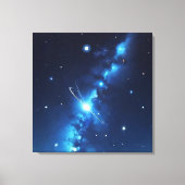 Blauw sterrenstelsel van sterren canvas afdruk (Voorkant)