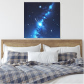 Blauw sterrenstelsel van sterren canvas afdruk (Insitu (Slaapkamer))