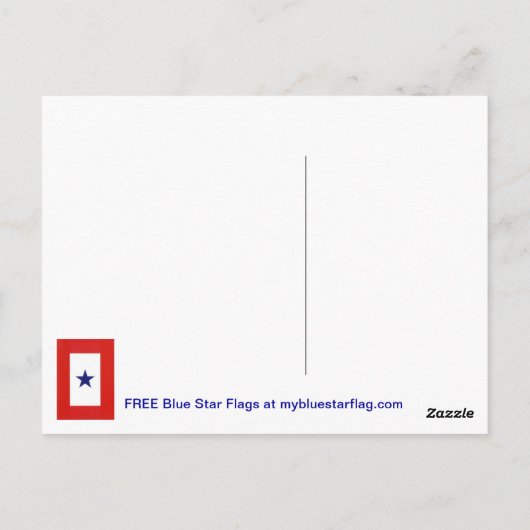 Blauw stervlag Briefkaart (Achterkant)