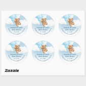 Blauw sticker met teddybeer en ballonnen (Vel)