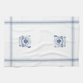 Blauw Stijl Frans Koken Aangepaste Naam Theedoek (Horizontaal)