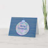 Blauw  Stijl  Kaart van het Kerstmisornament (Voorkant)