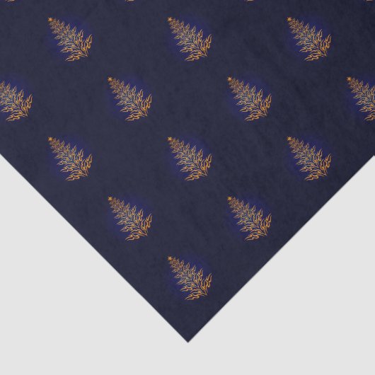 Blauw Stijlvol Kerstboom Tissue Paper Tissuepapier (Detail)