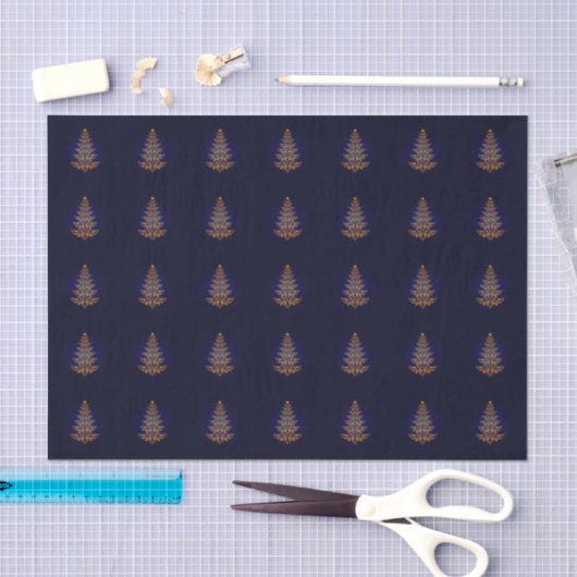 Blauw Stijlvol Kerstboom Tissue Paper Tissuepapier (Craft)