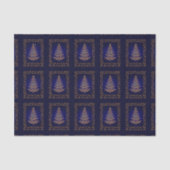 Blauw stijlvol kerstboompapier en staartwappapier tissuepapier (Voorkant)