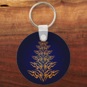 Blauw stijlvol kerstboomSleutelhanger Sleutelhanger (Voorkant)