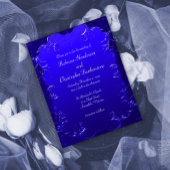 blauw stijlvolle bruiloft uitnodiging