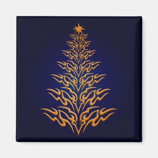 Blauw stijlvolle kerstboommagneet magneet (Voorkant)