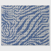 Blauw Stip & Gestreept Cadeaupapier  (Vlak)