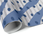 Blauw Stip & Gestreept Cadeaupapier  (Rol Hoek)