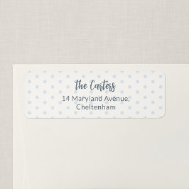 Blauw Stip Retouradreslabel Etiket