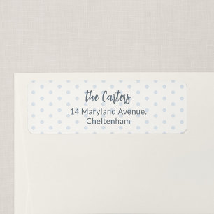 Blauw Stip Retouradreslabel Etiket