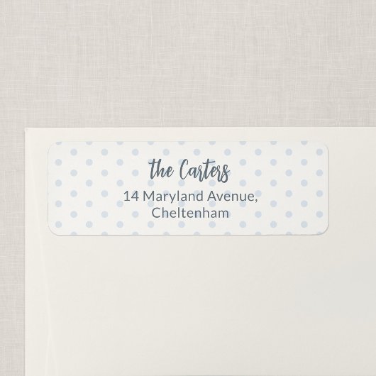 Blauw Stip Retouradreslabel Etiket