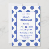 Blauw Stip Verjaardagsfeest Kaart (Voorkant)