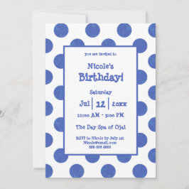 Blauw Stip Verjaardagsfeest Kaart