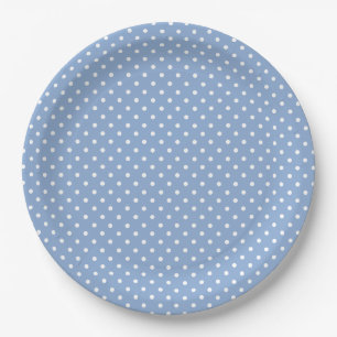 Blauw Stippen Babyfeest Papieren Bordje