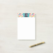 Blauw Stippen Monogram Post It Notitieblok Post-it® Notes (Op bureau)