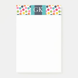 Blauw Stippen Monogram Post It Notitieblok Post-it® Notes