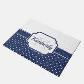 Blauw Stippen Patroon Deurmat (Schuin)
