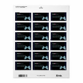 Blauw Stippen & Strik Adreslabel Etiket (Full Sheet)