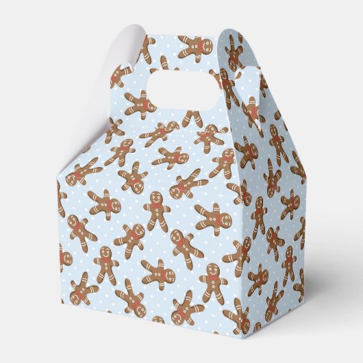 Blauw Stippenmannetje Peperkoek Kerstkoek Bedankdoosjes (Voorkant Zijde)