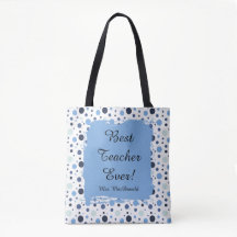 Blauw stippenpatroon beste leraar ooit cadeau