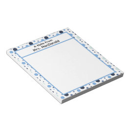 Blauw stippenpatroon cadeau voor docentenwaarderin notitieblok