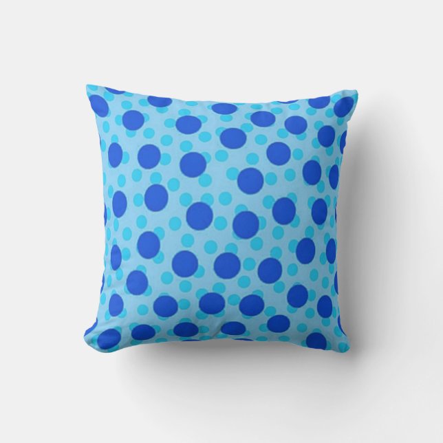 Blauw Stippenpatroon Kussen (Voorkant)