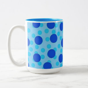 Blauw Stippenpatroon Tweekleurige Koffiemok