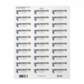 Blauw Stocking Kerstmis Garland Etiket (Full Sheet)