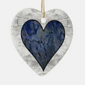 Blauw Stone Marmeren Patroon Keramisch Ornament (Rechts)