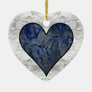 Blauw Stone Marmeren Patroon Keramisch Ornament